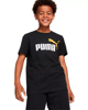 Immagine di PUMA - T shirt da bambino nera in cotone con logo bianco e arancione