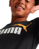 Immagine di PUMA - T shirt da bambino nera in cotone con logo bianco e arancione