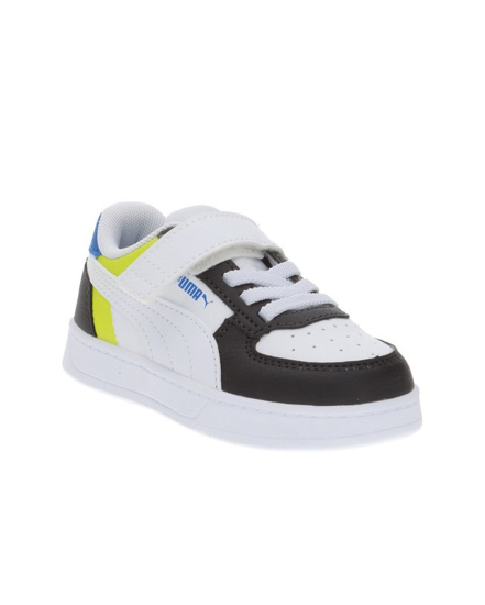 Immagine di PUMA - Sneaker da bambino bianca e nera con dettagli colorati e strappo, numerata 20/27 - CAVEN 2.0 BLOCK AC INF