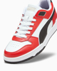 Immagine di PUMA - Sneaker da uomo in VERA PELLE bianca e rossa con logo nero - RBD GAME LOW