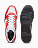 Immagine di PUMA - Sneaker da uomo in VERA PELLE bianca e rossa con logo nero - RBD GAME LOW