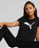 Immagine di PUMA - T shirt da donna nera in cotone con logo bianco