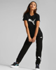 Immagine di PUMA - T shirt da donna nera in cotone con logo bianco