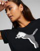 Immagine di PUMA - T shirt da donna nera in cotone con logo bianco