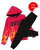 Immagine di RIFLE - COMPLETO TUTA RAGAZZO ROSSO CON FIAMME