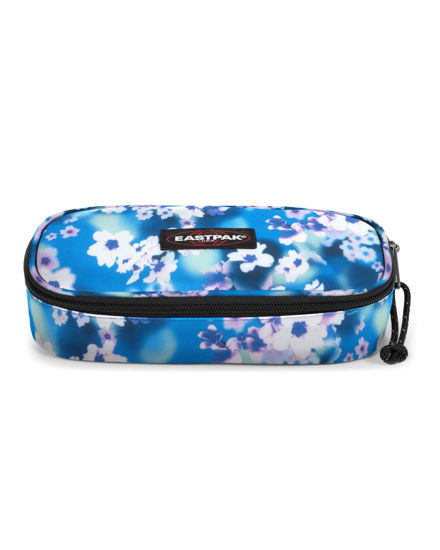 Immagine di EASTPAK - Borsellino OVAL SINGLE azzurro stampa fiori con scomparto interno con passanti portapenne