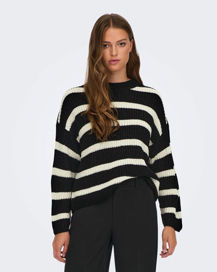Immagine di JACQUELINE - MAGLIA PULLOVER A RIGHE NERO E BIANCO
