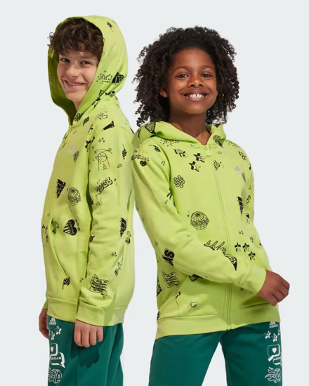 Immagine di ADIDAS - HOODIE BRAND LOVE ALLOVER PRINT FULL-ZIP JUNIOR - IA1556