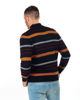 Immagine di BREZZA DI MARE - MAGLIA MANICA LUNGA BLU CON MEZZA ZIP E RIGHE COLORATE