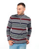 Immagine di BREZZA DI MARE - MAGLIA MANICA LUNGA GRIGIA CON MEZZA ZIP E RIGHE COLORATE