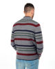 Immagine di BREZZA DI MARE - MAGLIA MANICA LUNGA GRIGIA CON MEZZA ZIP E RIGHE COLORATE