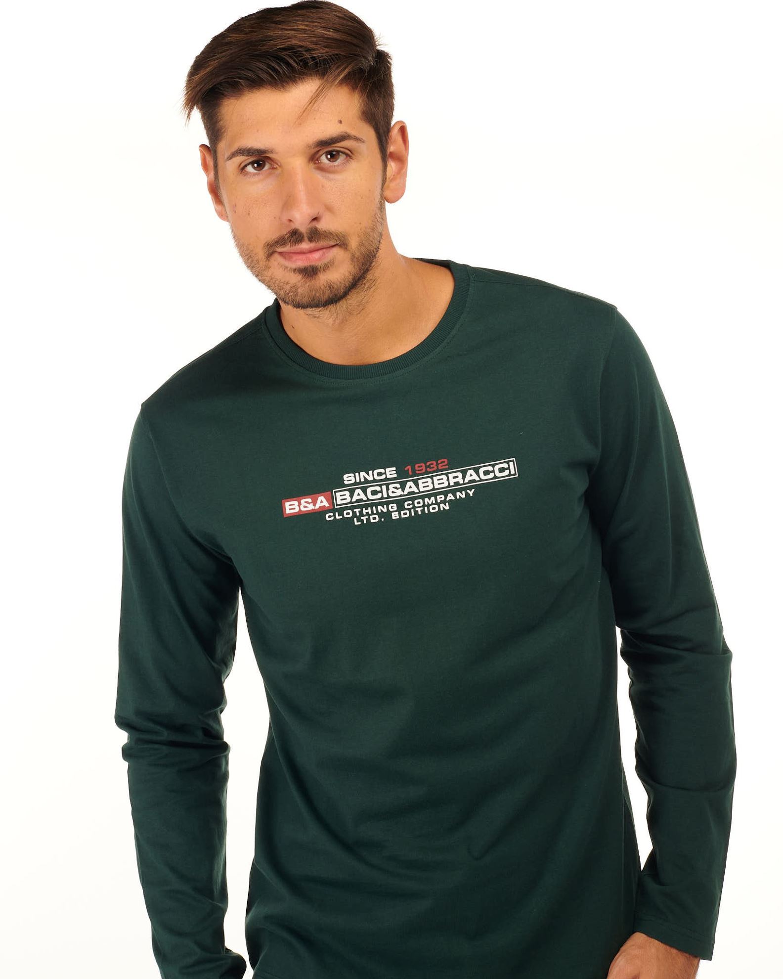 Baci & Abbracci T-shirt manica lunga uomo in cotone: in offerta a 16.09