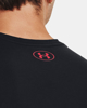 Immagine di UNDER ARMOR - T shirt da uomo nera con logo bianco e rosso