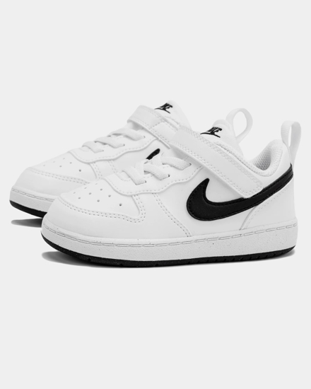 Immagine di NIKE - Sneaker da bambino bianca e nera con strappo, numerata 19,5/27 - COURT BOROUGH LOW RECRAFT TD