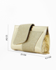 Immagine di ANNES NICOLE - Pochette laminata platino con fascia e pattina glitterate, MADE IN ITALY