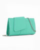 Immagine di ANNES NICOLE - Pochette verde acqua con fascia e pattina in vernice, MADE IN ITALY