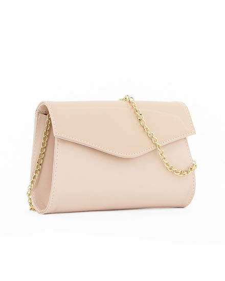 Immagine di ANNES NICOLE - Pochette nude con patta in vernice, MADE IN ITALY