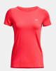 Immagine di UNDER ARMOR - T shirt da donna rossa in tessuto traspirante con logo bianco