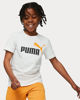 Immagine di PUMA - T shirt da bambino verde scuro in cotone con logo bianco e nero