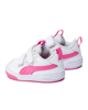 Immagine di PUMA - Sneaker da bambina bianca con logo rosa e doppio strappo, numerata 20/27 - MULTIFLEX SL V INF