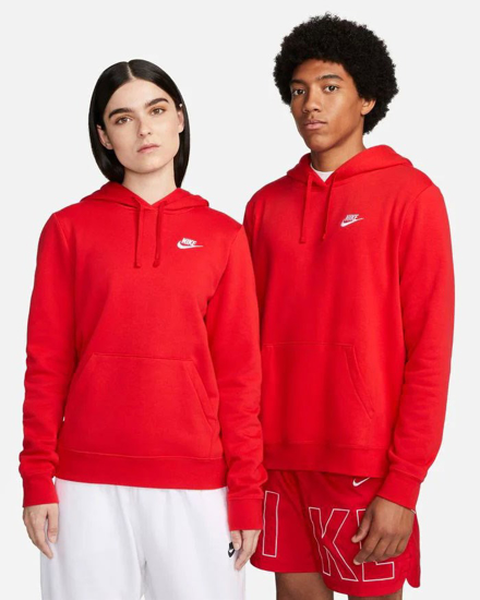 Immagine di NIKE - Felpa rossa con cappuccio e logo bianco