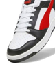 Immagine di PUMA - Sneaker da uomo bianca e nera con logo rosso - REBOUND V6 LOW