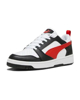 Immagine di PUMA - Sneaker da uomo bianca e nera con logo rosso - REBOUND V6 LOW