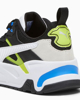 Immagine di PUMA - Sneaker nera e bianca con dettagli verde lime e blu, numerata 36/39 - TRINITY JR