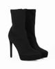 Immagine di MISS GLOBO - Tronchetto elasticizzato nero in lycra a punta con zip laterale, tacco 12CM