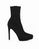 Immagine di MISS GLOBO - Tronchetto elasticizzato nero in lycra a punta con zip laterale, tacco 12CM