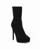 Immagine di MISS GLOBO - Tronchetto elasticizzato nero in lycra a punta con zip laterale, tacco 12CM