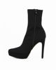 Immagine di MISS GLOBO - Tronchetto elasticizzato nero in lycra a punta con zip laterale, tacco 12CM