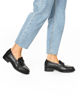 Immagine di ZOE - Mocassino nero con morsetto sulla fascia frontale, tacco 3CM