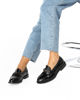 Immagine di ZOE - Mocassino nero con catena sulla fascia frontale, tacco 2,5CM