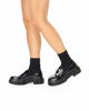 Immagine di ZOE - Mocassino nero con suola track e applicazione gioiello sulla fascia frontale, tacco 4CM