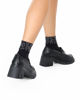 Immagine di ZOE - Mocassino nero con suola track, tacco 6,5CM
