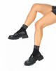 Immagine di ZOE - Mocassino nero con suola track e applicazione metallica sulla fascia frontale, tacco 3CM