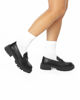 Immagine di ZOE - Mocassino nero con suola track e morsetto sulla fascia frontale, tacco 4CM