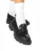 Immagine di ZOE - Mocassino nero con suola track e morsetto sulla fascia frontale, tacco 4CM