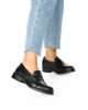 Immagine di ZOE - Mocassino nero con bordo linguetta a zig zag, tacco 3CM