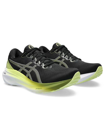 Immagine di ASICS - Scarpa da running uomo nera e verde lime in mesh traspirante con intersuola GEL - GEL KAYANO 30