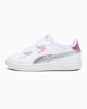 Immagine di PUMA - Sneaker da bambina bianca con logo rosa glitter, numerata 28/35 - SMASH 3.0 L STAR G V PS