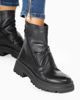 Immagine di ROXY ROSE - Stivaletto nero in VERA PELLE con zip diagonali e gambale arricciato, tacco 4,5CM - MADE IN ITALY