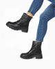Immagine di ROXY ROSE - Stivaletto nero in VERA PELLE con zip diagonali e gambale arricciato, tacco 4,5CM - MADE IN ITALY