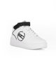 Immagine di ENRICO COVERI SPORTSWEAR - Sneakers bianca alta con strappo e patch posteriore neri glitterati