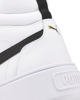 Immagine di PUMA KARMEN MID - Sneakers alta bianca e nera in VERA PELLE con dettagli oro