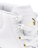 Immagine di PUMA KARMEN MID - Sneakers alta bianca e nera in VERA PELLE con dettagli oro