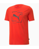 Immagine di PUMA - T shirt da uomo rossa con logo nero