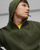 Immagine di PUMA - Felpa da uomo verde scuro con zip frontale e cappuccio