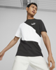 Immagine di PUMA - T shirt girocollo da uomo nera e bianca in cotone con logo bianco